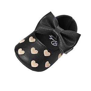 Weixinbuy Toddler Girl Bow-Knot Heart Embroidered Soft Sole Anti-Slip Shoes