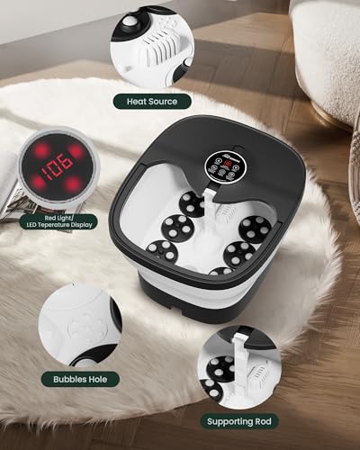 Snailax Folding Foot Bath with Massage and Heating