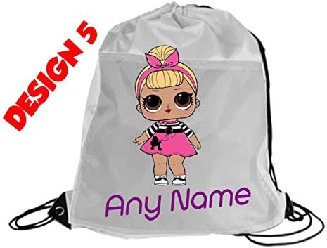 Girls LOL Doll Personalised Gym Bag School/Nursery/Gym/Dancing/Swimming/Sleepover (design5)