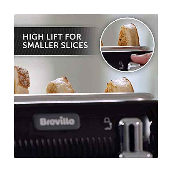 Breville Flow 4-Slice Toaster with High-Lift and Wide Slots | Black [VTT890]