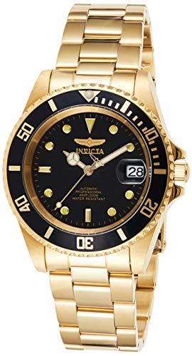 Invicta Men's Pro Diver Reloj automático de acero inoxidable en tono dorado de 40 mm con bisel con borde de moneda, dorado / negro (Modelo: 8929OB)