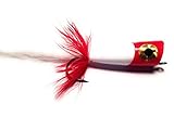 Merrimack River Flies Saltwater Popper Fly Size 2/0 Red and White