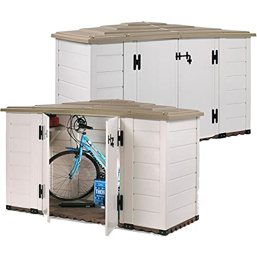 NOOR Mülltonnenbox Evo 200, 1930 L, 212 x 88 x 133 cm, Beige/Taupe I Moderne Gartenbox für Poolfilteranlagen I… – Bild 4