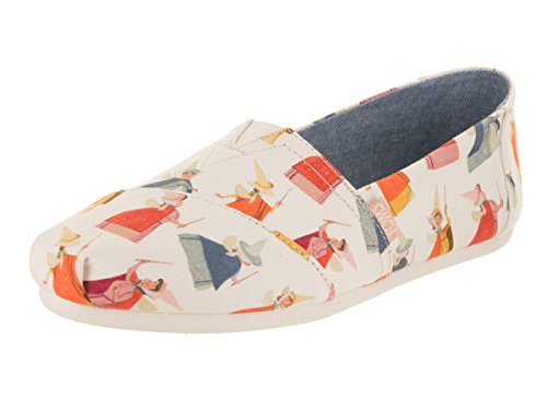 TOMS Natural Fairy Godmother Printed Canvas 10012735 Classic Slip-Ons Womens Size 6
