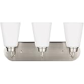 Generation Lighting 4415203EN3-962 Kerrville Three - Light Wall/Bath Vanity Style Fixture, Brushed Nickel