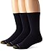 GOLDTOE Men's Uptown Crew Socks, 3-Pairs, Navy, Large