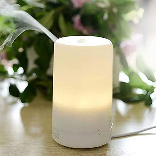 100ml USB Mini Essential Oil Diffuser, Cool Mist Humidifier, Auto Off Safety Switch - 7 Colour LED Lights and 4 Timer Settings for Home, Office, Car and Travel Diffuser (White)