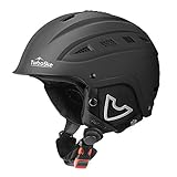 TurboSke Ski Helmet, Snow Sports Helmet, Snowboard Helmet Men Women Youth (Black, M (21