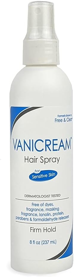 Vanicream Free Clear Firm Hold Hairspray Sensitive Skin Fragrance Free 8 oz