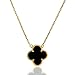 Handmade 18k Gold Brass Fashion Four Leaf Clover Necklace 18