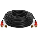Cmple - 2 RCA Male to 2 RCA Male Stereo Audio Cable - Double RCA Stereo Cable/Cord - Gold Plated for Home Theater, HDTV, AV Receivers,  Amplifiers, Gaming Consoles, Hi-Fi Systems, RCA Cable - 75 FT