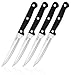 Ginsu Essential Series 4-Piece Stainless Steel Steak Knives Set – Black Serrated Knife Cutlery Set, 04805DS