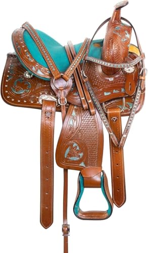 LEATHERRIDE Western Leather Barrel Saddle