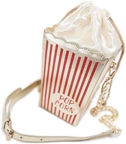 THJ-C Retro Crossbody Bag [Gold] Lovely Popcorn Box Chain Shoulder Strap Gift
