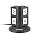 Power Strip, Safemore Smart 6-Outlet with 4-USB Surge Protection Power Socket 4000W 110-250V Worldwide Voltage Power Strip with 6.5 Feet Cord Suitable for Home / Office (Black) (6-Black)