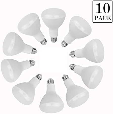 Laisha 10-Pack Led BR30 Flood Light Bulbs,15W-100W Equivalent,5000K Daylight,1350LUMENS,90V-265V,120° Beam Angle,35000 Hours Lifetime,NOT Dimmable