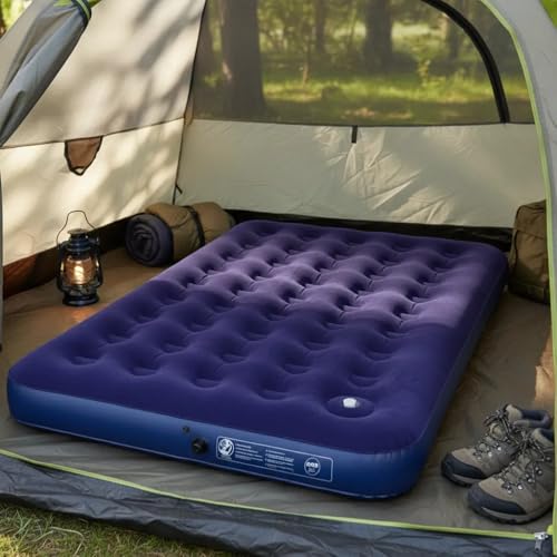Colchão Inflável Casal Multiuso Com Fole Inflador Acoplado – Colchão Portátil Confortável para Camping Viagem e Uso em Casa