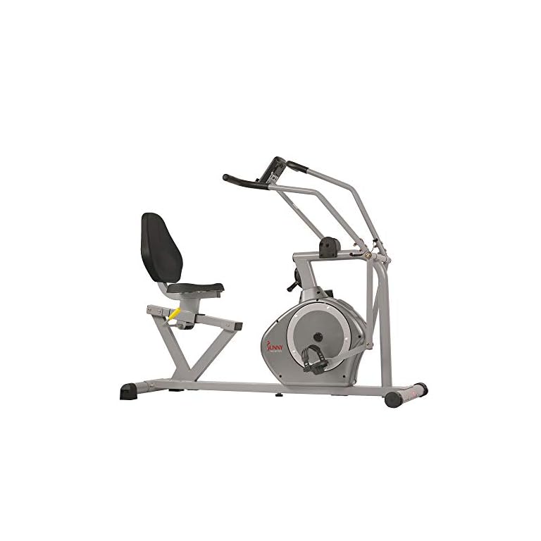 sunny health & fitness magnetic recumbent exercise bike