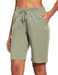BALEAF Women's Shorts 10" Bermuda Long Running
