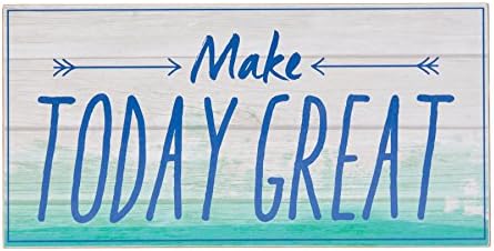Make Today Great Aqua Navy Blue Pallet 8 x 16 Inch Wood Hanging Wall Plaque Sign