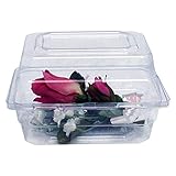 Boutonniere Flower Box Clear Prom Wedding Corsage Craft Container w/ Crafting eBook (8" x 5" x 4", 10 Count)