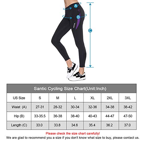 image for Santic Women's Bike Pants Cycling Tights 4D Padded Bicycle Long Trouse