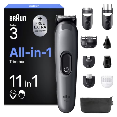 Braun Multigroom All-in-One Series 3, 11-in-1 Trimmer-Set 3, AIO3565, Grau