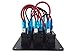 IZTOSS 3 Gang Rocker Switch Panel with Power Socket 3.1A Dual USB Wiring Kits and Decal Sticker Labels DC12V/24V for Marine Boat Car Rv Vehicles Truck Blue led S697-709-B