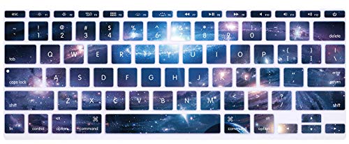 HRH 2 in 1 Galaxy Universe Starry Sky Laptop Body Shell Protective Hard Case Cover and Matching Design Silicone Keyboard Cover for Apple MacBook Air 11 inch 11.6"(Models: A1370 and A1465)