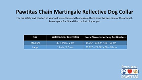 Pawtitas Pet Obedience Training Collar Reflective Martingale Chain Dog Collar Medium Pink