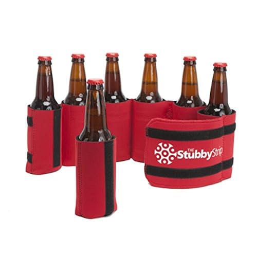 Stubby Strip Original Neoprene Bottle or Can Holder - Perfect for Beach, Camping, Tailgating, Sporting Events and more (Red) Home & Kitchen, Kitchen & Dining, Storage & Organization, Travel & To-Go Food Containers, Thermocoolers
