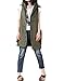 Mordenmiss Women's Sleeveless Coat Vest Hoodie Waistcoat Anoraks with Big Pockets Style 1 L Army Green