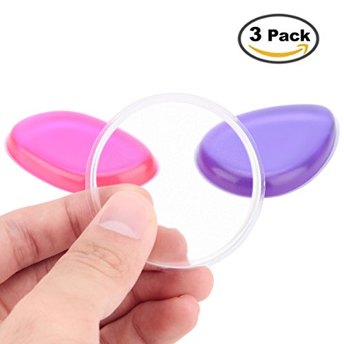 Codream 3 Pieces Silicone MakeUp Sponge Blender Applicator Silisponge Perfect for BB CC Cream Foundation Concealer Blending Air Cushion, Not Eat Your Makeup, 3 Colors Makeup Blender
