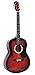 Martin Smith 6 Full Size Acoustic Guitar with Strap, Strings and Picks, Red (W-100-RD-PK)