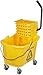 AmazonBasics Side Press Wringer Combo Commercial Mop Bucket on Wheels, 35 Quart, Yellow primary