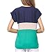 VOBAGA Womens Loose Casual Stripe Color Collision T-Shirt Tops Blouse Shirt