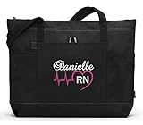 Nurse, RN, LPN, CNA, Medical Personnel Heart Beat Personalized Embroidered Tote