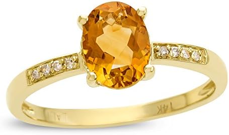 LALI Classics 14kt Yellow Gold Citrine Oval Ring Size 8
