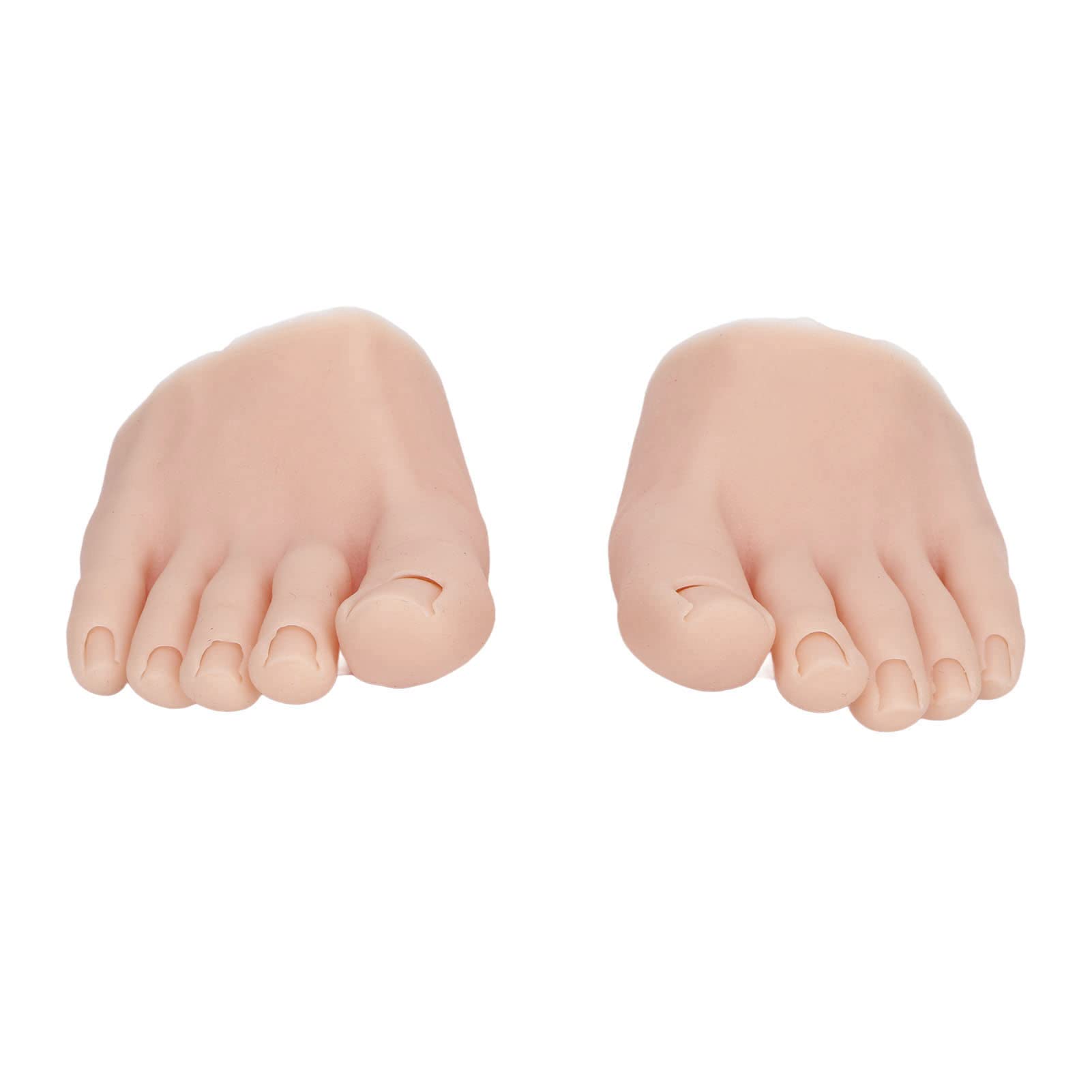 Practice Fake Foot, 1 Pair Flexible Soft Silicone Half Foot Model, Prosthetic Practice Manicure Tool, Feet Model for Nails Tips Art Training Display, Tattoo Practice, Art Sketch (Middle Skin Color)