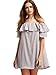 Milumia Women's Off Shoulder Ruffles Shift Loose Mini Dress