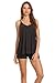 Alexander + David Womens Casual V-Neck Cupro Spaghetti Strap Open Back Loose Fit Flowy Tunic Top