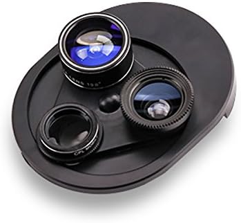 4 in 1 cell phone camera Lens kit, YOUXIU 15X Macro Lens, 0.63X Wide Angle Lens, 198°Fisheye Lens and CPL Circular Polarizing, Rotatable Phone Camera Kit for iPhone Samsung Most Smartphones (Black)