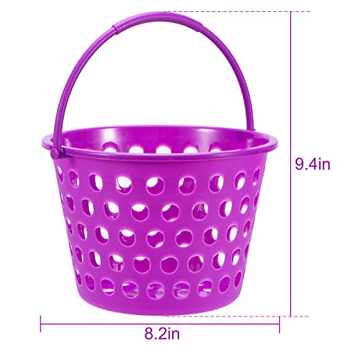 12 Pack Easter Eggs Baskets for Kids,9.4"Plastic Bucket filled with Grass Easter Theme Party Favors - Thumbnail 3