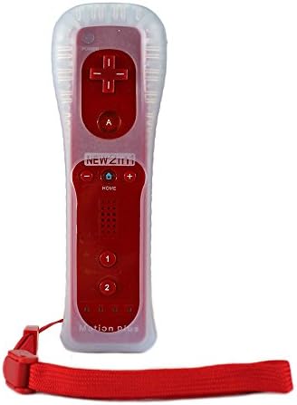 Eeoo New Remote and Nunchuck Controller Built-in Motion Plus Sensor For Wii Game RED