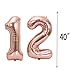ZSNWGZ Sweet 12th Birthday Decorations Party Supplies,Rose Gold Number 12 Balloons,12th Foil Mylar Balloons Latex Balloon Decoration,Great 12th Birthday for Girls,Women,Men,Photo Props