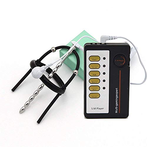 KIXNOR E-Stim Stimulation Plug with Ring Holder Set Electrostimulation Dilator Electro Conductive Rings Massager with Remote Control for Men