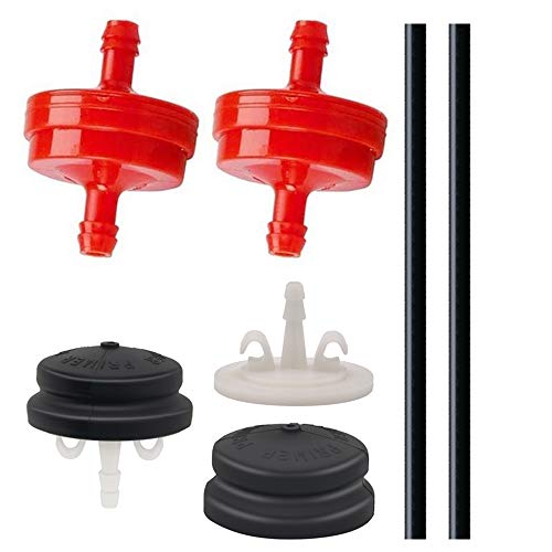 Two Sets of 120-440 Primer Bulbs with 44-2750 Primer Bodies 298090s Fuel Filters Primer Lines for Toro Lawnboy Briggs Stratton fits Lawnmowers and Snowblowers HSK635 Carburetor 66-7460 Primer Bulbs