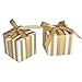 Amajoy 50PCS Stripes Design Favor Box,Wedding Candy Box,Baby Shower Box,Baby Design Chocolate Box,Birthday Party Supplies (Gold)