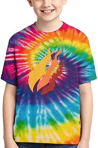 SHOEWPQIA Boys' Preston Fire Nation Playz Gamer Flame Tie Dye Background T-Shirt Tees