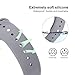 UMTELE Sport Bands Compatible with Galaxy Watch 42mm Band, Soft Silicone Breathable Sport Strap Replacement Wristband for Samsung Galaxy Watch Gray